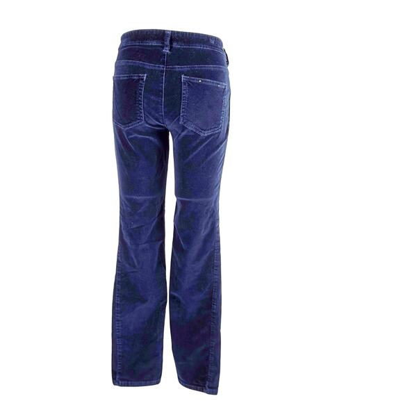 Anthropologie Pilcro & The Letterpress Sz 28 Serif Blue Velour Cord Skinny Pant - Picture 4 of 9